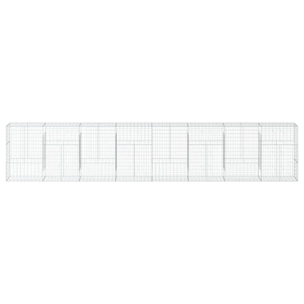 Gabion Basket with Cover 315"x19.7"x59.1" Galvanized Iron