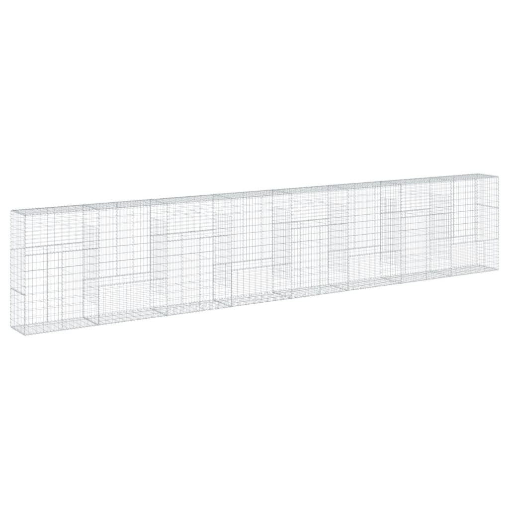 Gabion Basket with Cover 315"x19.7"x59.1" Galvanized Iron