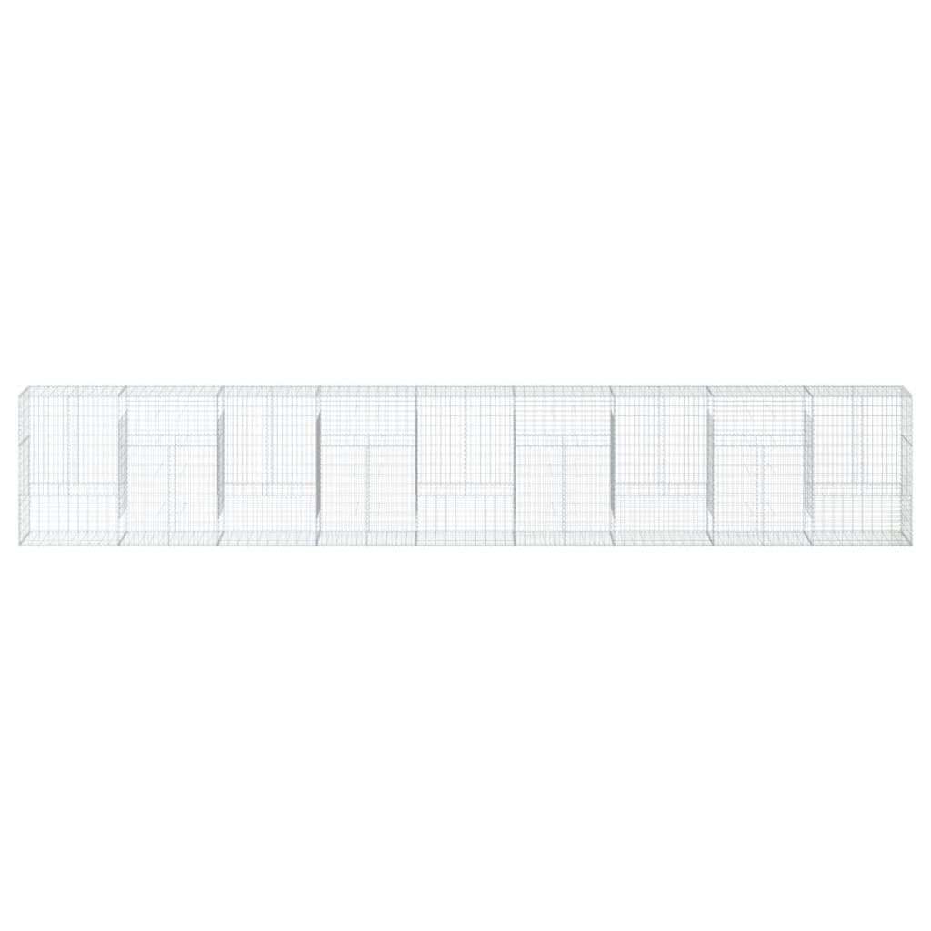 Gabion Basket with Cover 354.3"x19.7"x59.1" Galvanized Iron