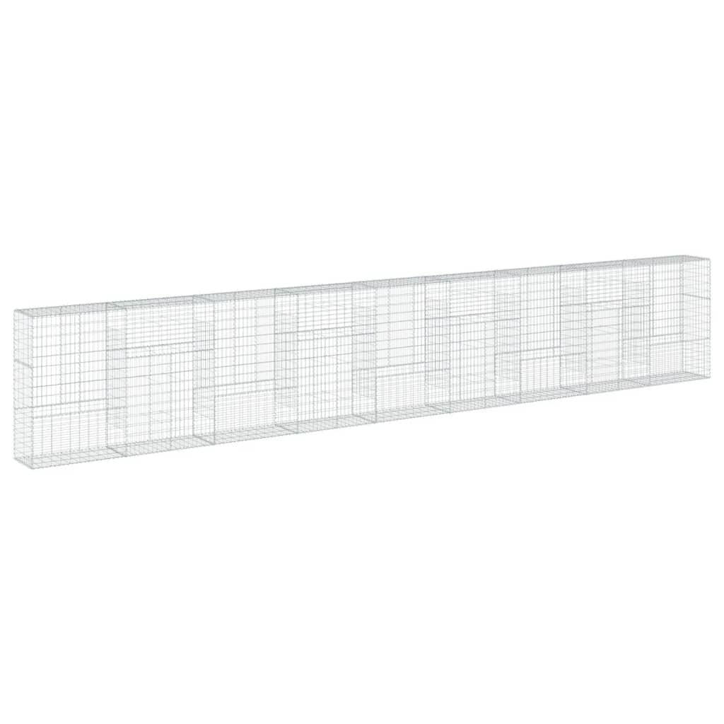 Gabion Basket with Cover 354.3"x19.7"x59.1" Galvanized Iron