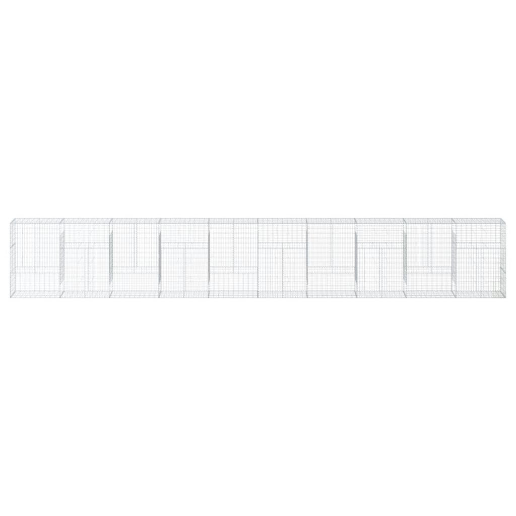 Gabion Basket with Cover 393.7"x19.7"x59.1" Galvanized Iron