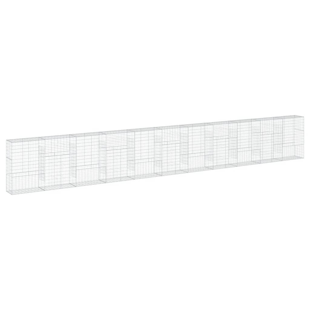 Gabion Basket with Cover 433.1"x19.7"x59.1" Galvanized Iron