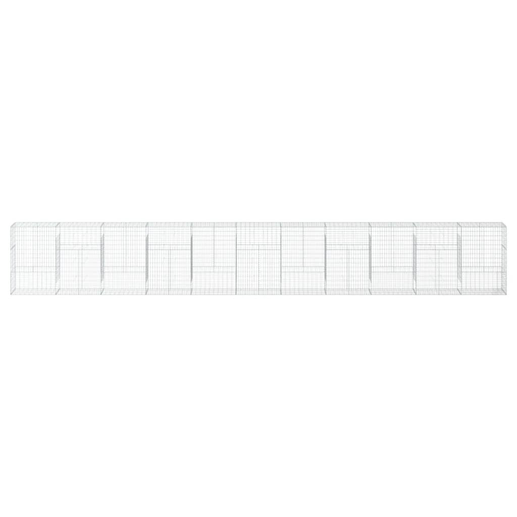 Gabion Basket with Cover 433.1"x19.7"x59.1" Galvanized Iron