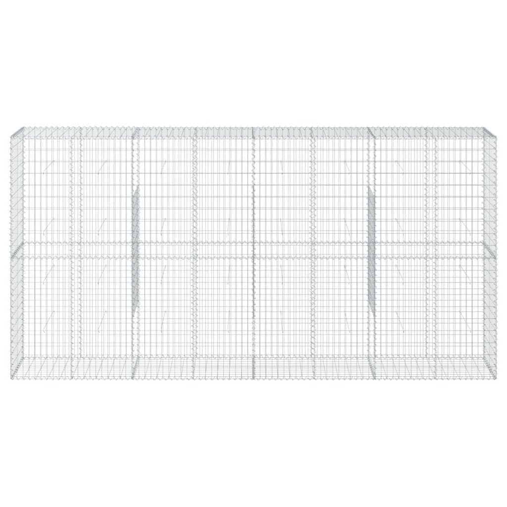 Gabion Basket with Cover 157.5"x19.7"x78.7" Galvanized Iron