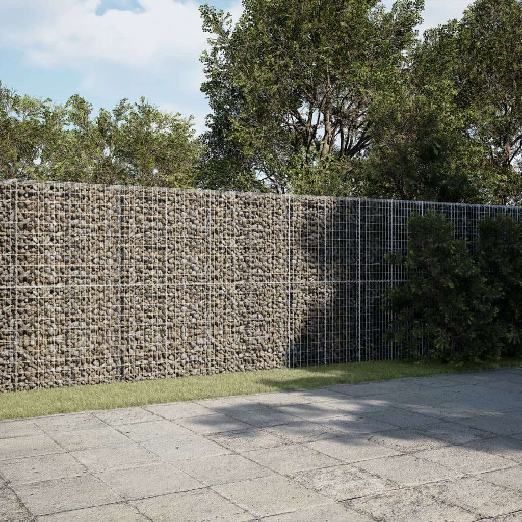 Gabion Basket with Cover 236.2"x19.7"x78.7" Galvanized Iron