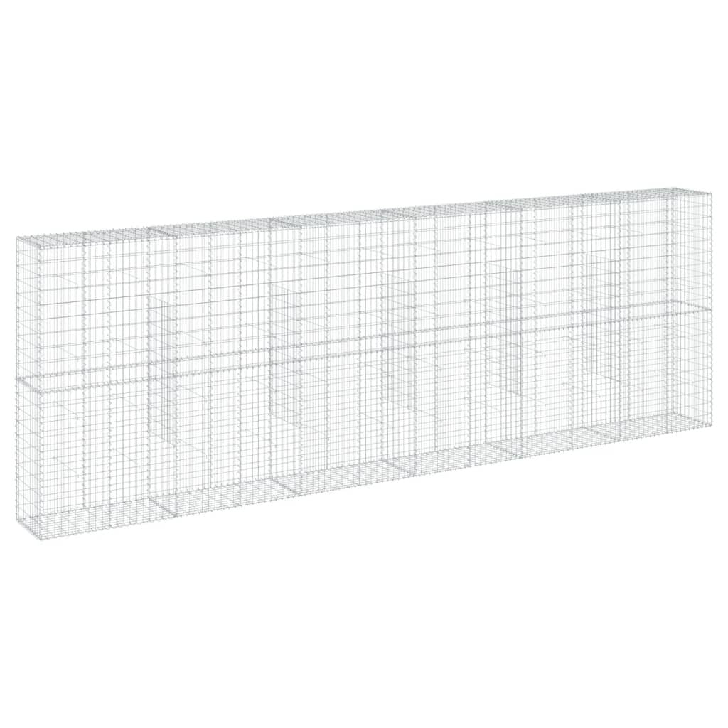 Gabion Basket with Cover 236.2"x19.7"x78.7" Galvanized Iron