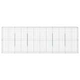 Gabion Basket with Cover 236.2"x19.7"x78.7" Galvanized Iron