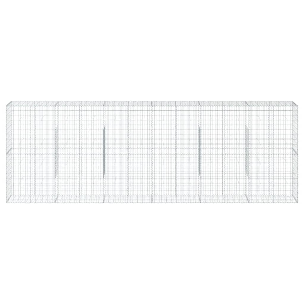 Gabion Basket with Cover 236.2"x19.7"x78.7" Galvanized Iron