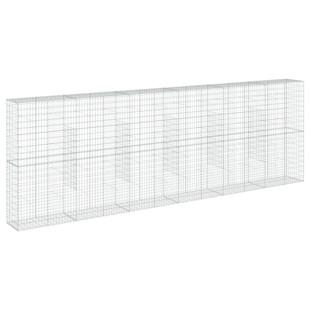 Gabion Basket with Cover 236.2"x19.7"x78.7" Galvanized Iron
