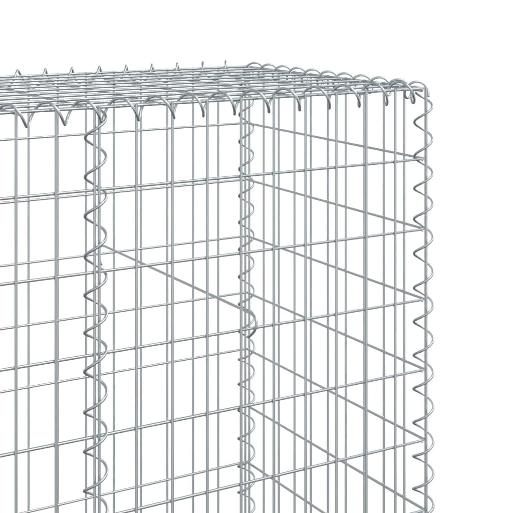 Gabion Basket with Cover 236.2"x19.7"x78.7" Galvanized Iron