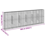 Gabion Basket with Cover 236.2"x19.7"x78.7" Galvanized Iron