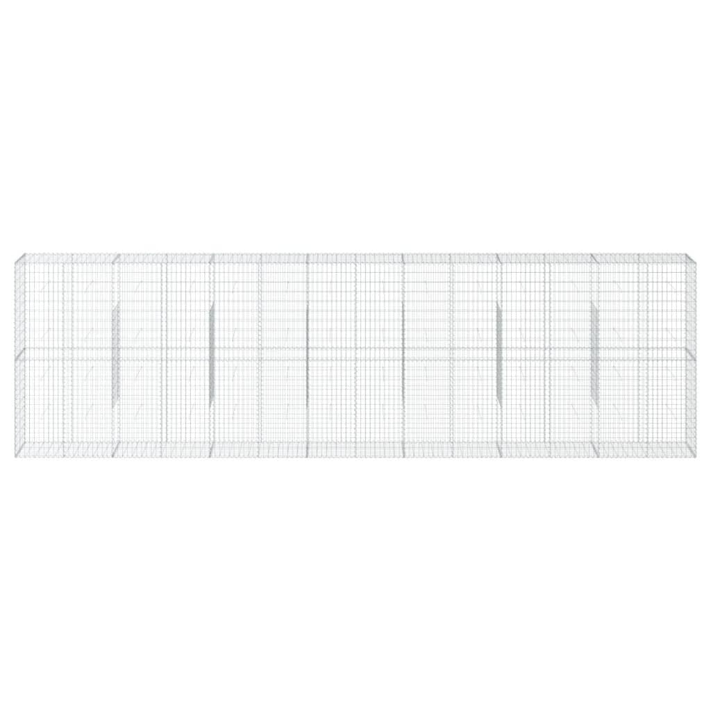 Gabion Basket with Cover 275.6"x19.7"x78.7" Galvanized Iron