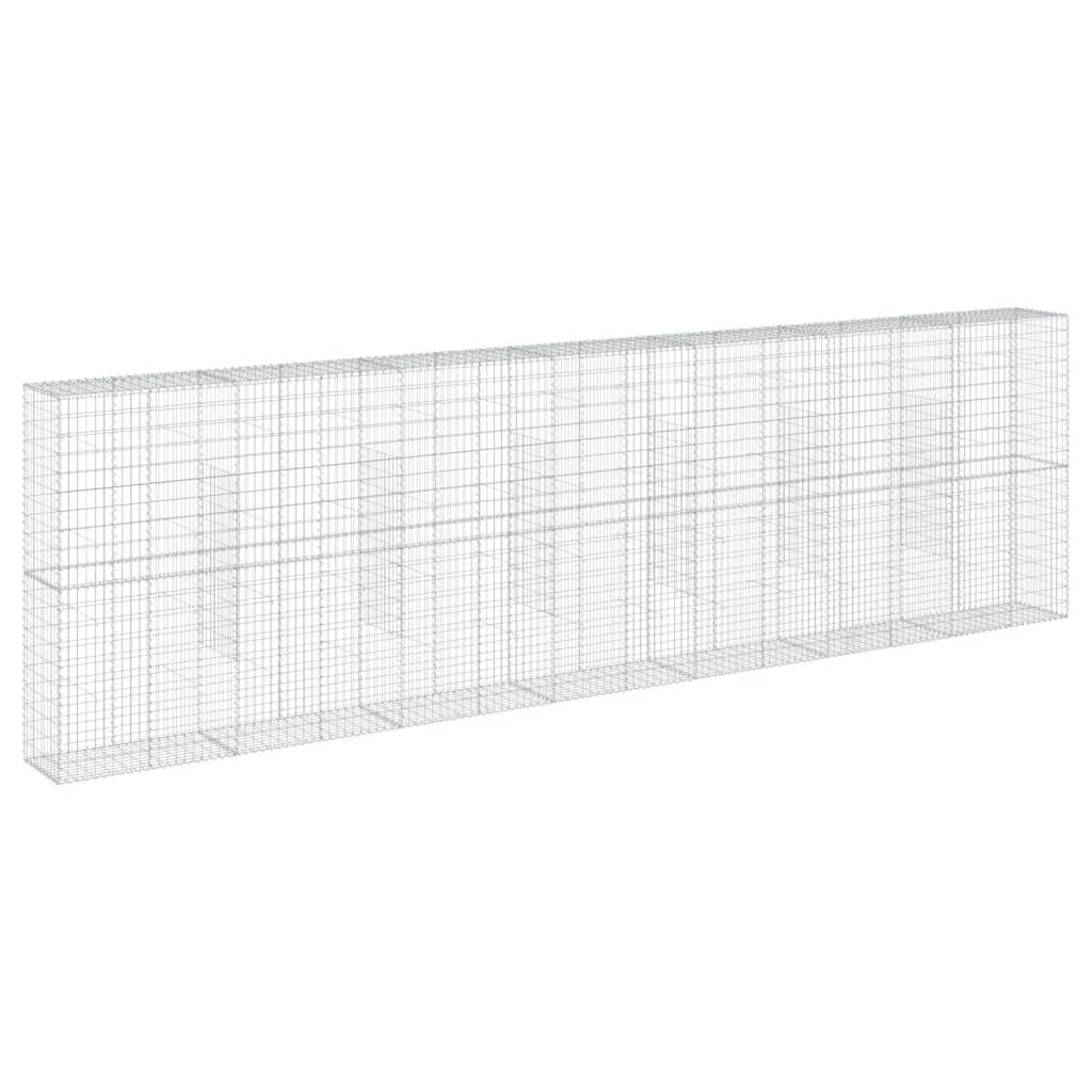 Gabion Basket with Cover 275.6"x19.7"x78.7" Galvanized Iron