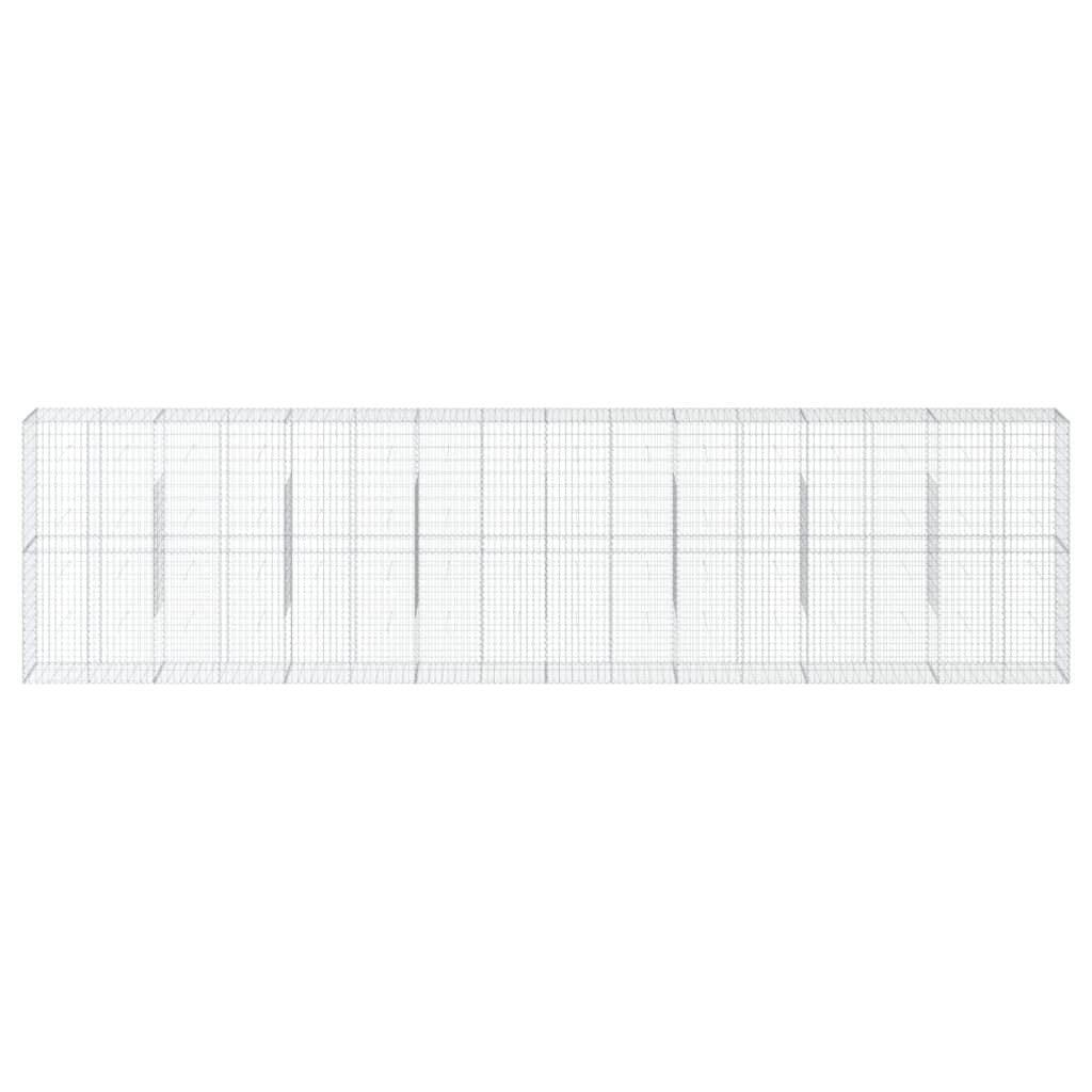 Gabion Basket with Cover 315"x19.7"x78.7" Galvanized Iron