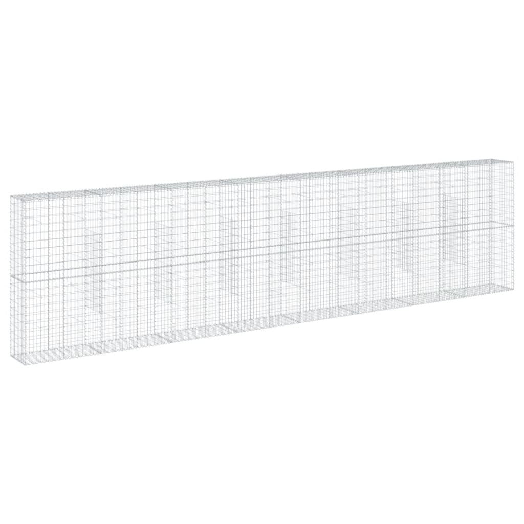 Gabion Basket with Cover 315"x19.7"x78.7" Galvanized Iron