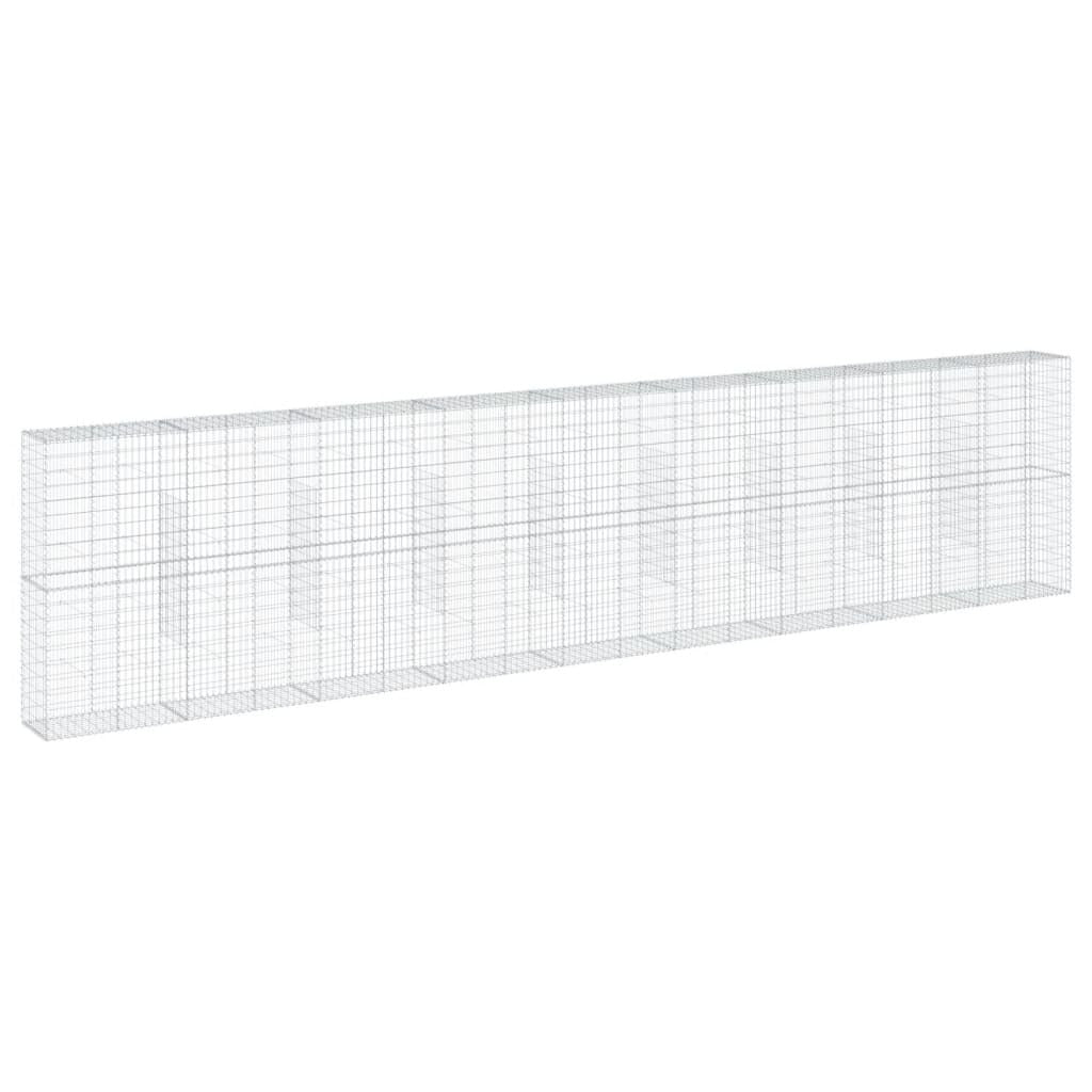 Gabion Basket with Cover 354.3"x19.7"x78.7" Galvanized Iron