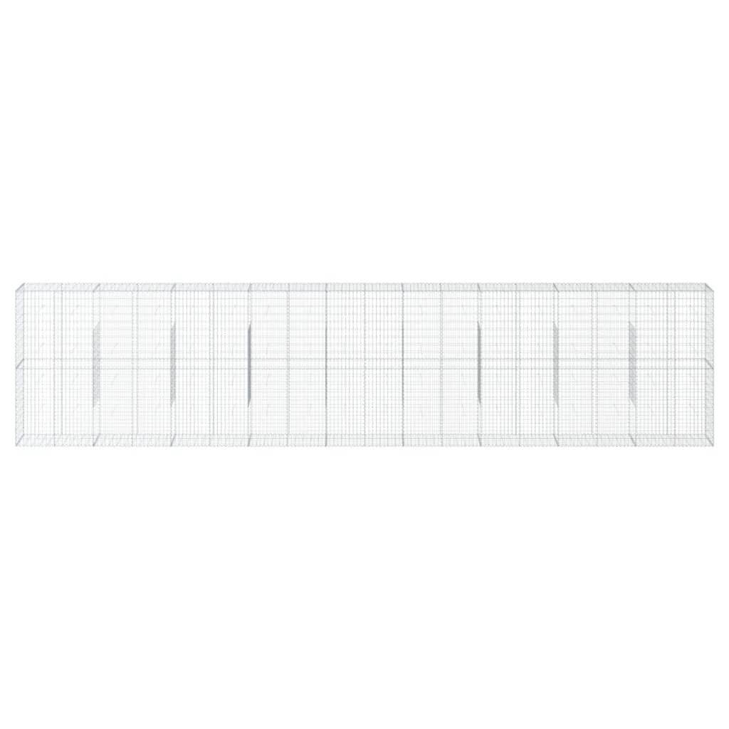 Gabion Basket with Cover 354.3"x19.7"x78.7" Galvanized Iron
