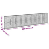 Gabion Basket with Cover 354.3"x19.7"x78.7" Galvanized Iron