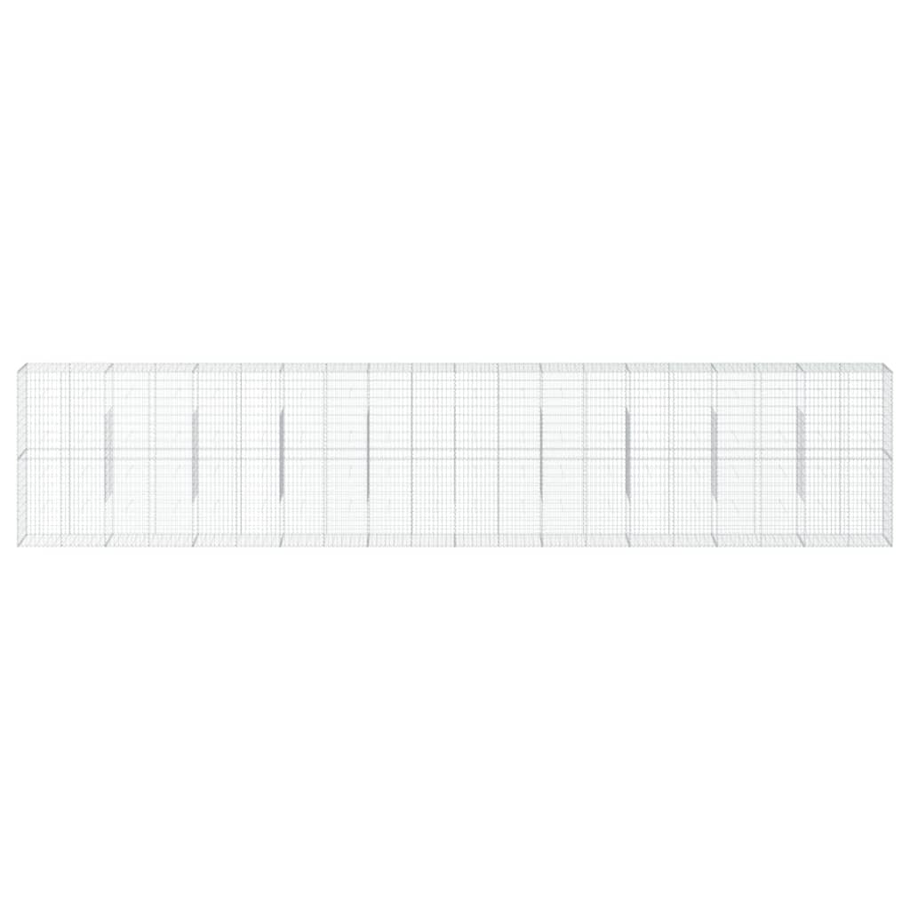 Gabion Basket with Cover 393.7"x19.7"x78.7" Galvanized Iron