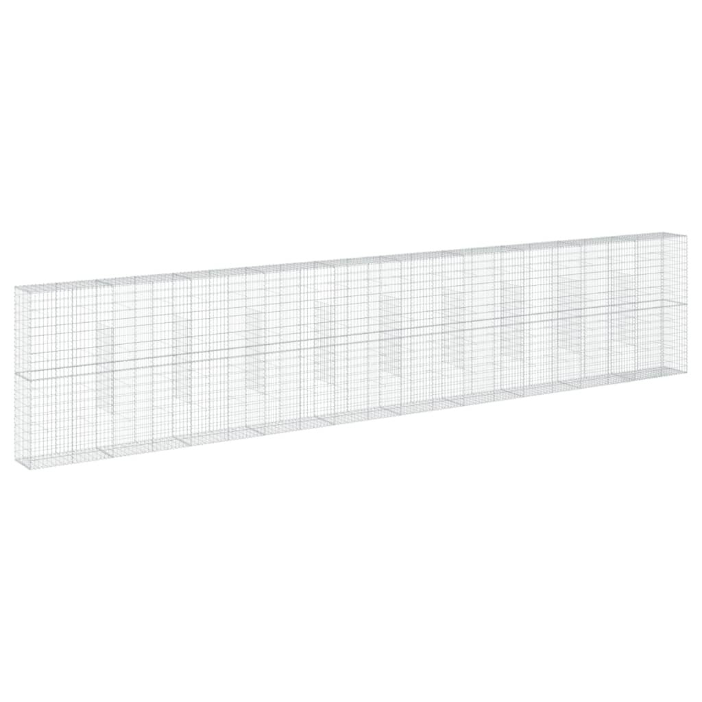 Gabion Basket with Cover 393.7"x19.7"x78.7" Galvanized Iron