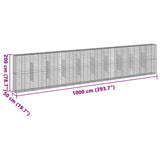 Gabion Basket with Cover 393.7"x19.7"x78.7" Galvanized Iron