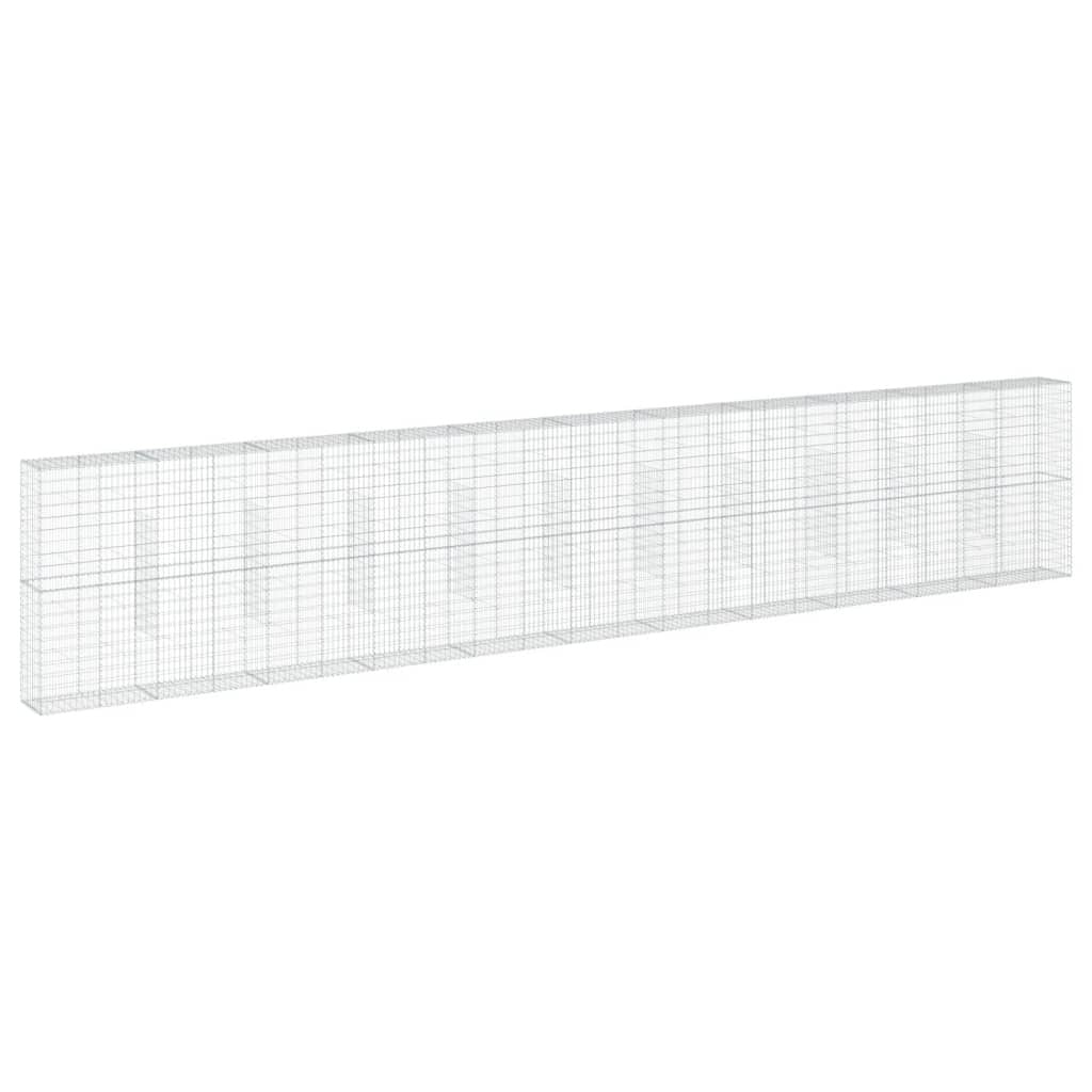 Gabion Basket with Cover 433.1"x19.7"x78.7" Galvanized Iron