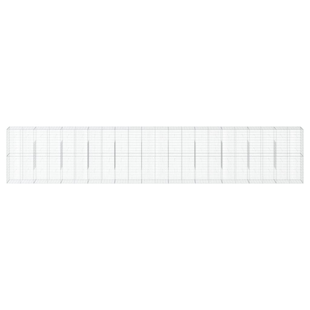 Gabion Basket with Cover 433.1"x19.7"x78.7" Galvanized Iron