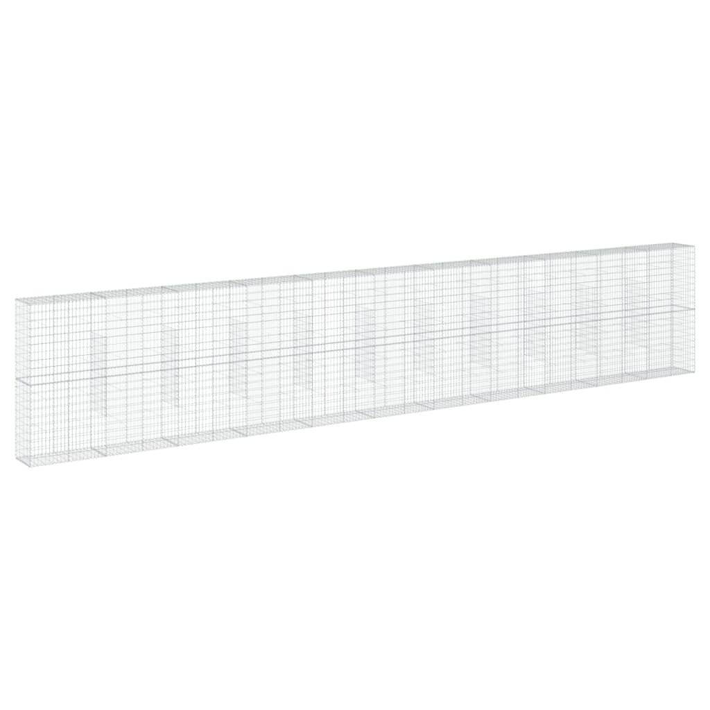 Gabion Basket with Cover 433.1"x19.7"x78.7" Galvanized Iron