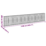 Gabion Basket with Cover 433.1"x19.7"x78.7" Galvanized Iron