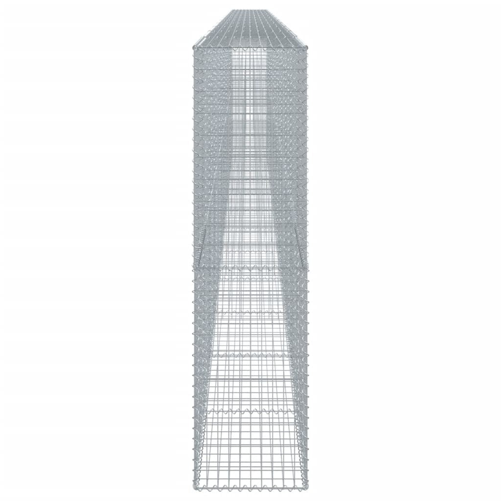 Gabion Basket with Cover 472.4"x19.7"x78.7" Galvanized Iron