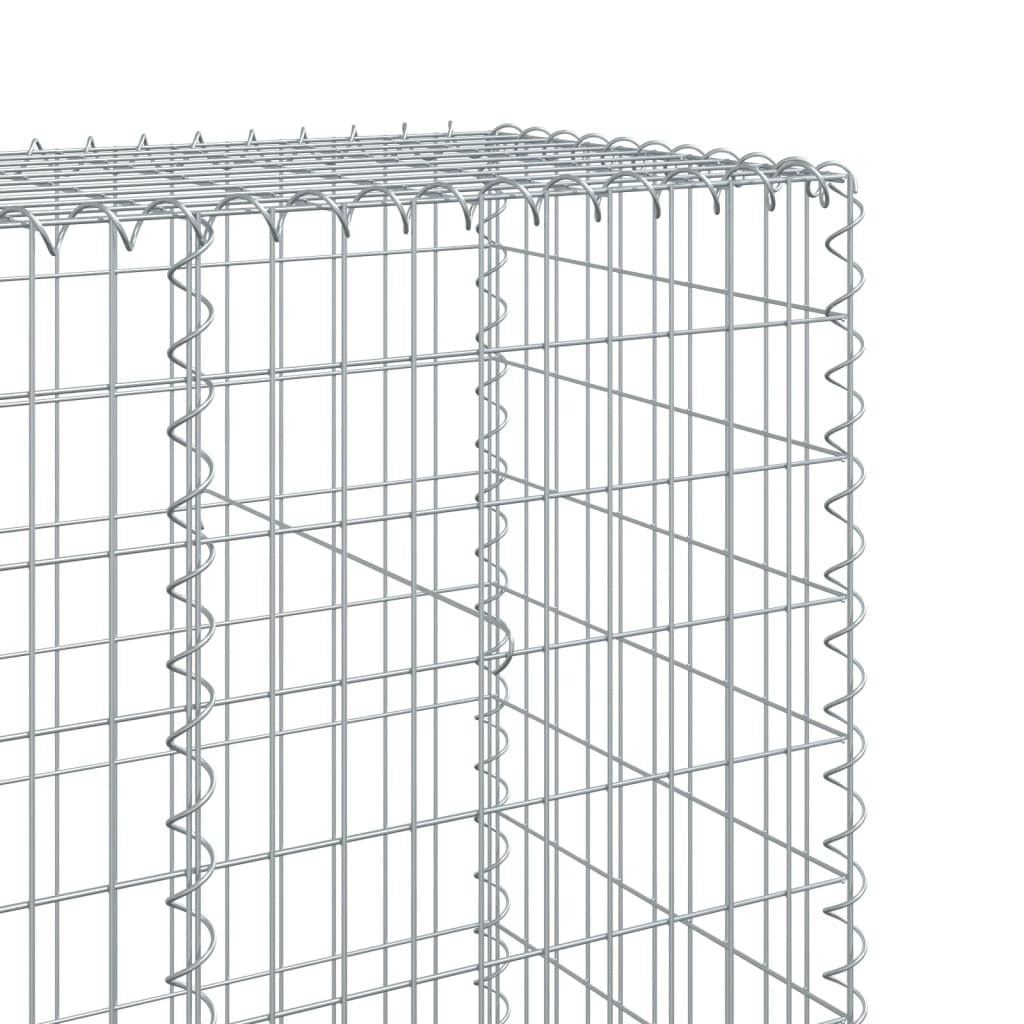 Gabion Basket with Cover 472.4"x19.7"x78.7" Galvanized Iron