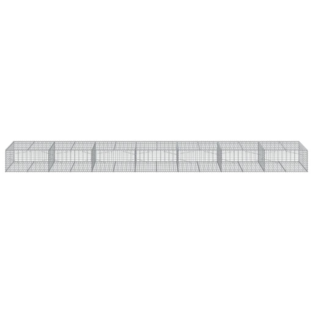Gabion Basket with Cover 275.6"x39.4"x19.7" Galvanized Iron