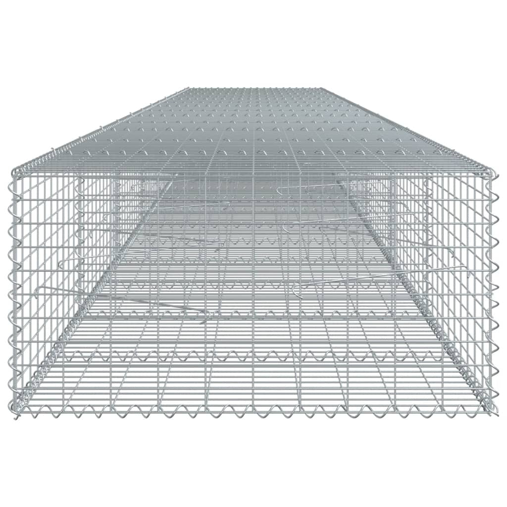 Gabion Basket with Cover 275.6"x39.4"x19.7" Galvanized Iron