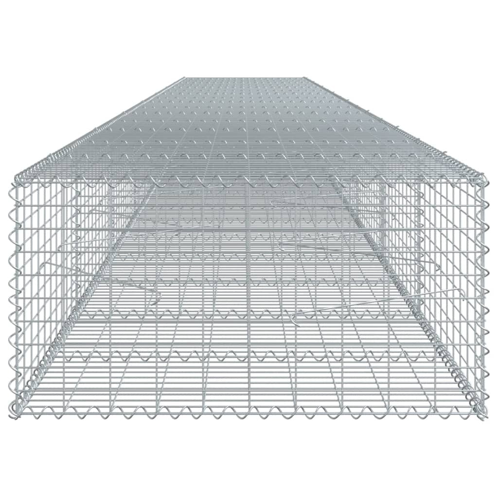 Gabion Basket with Cover 315"x39.4"x19.7" Galvanized Iron