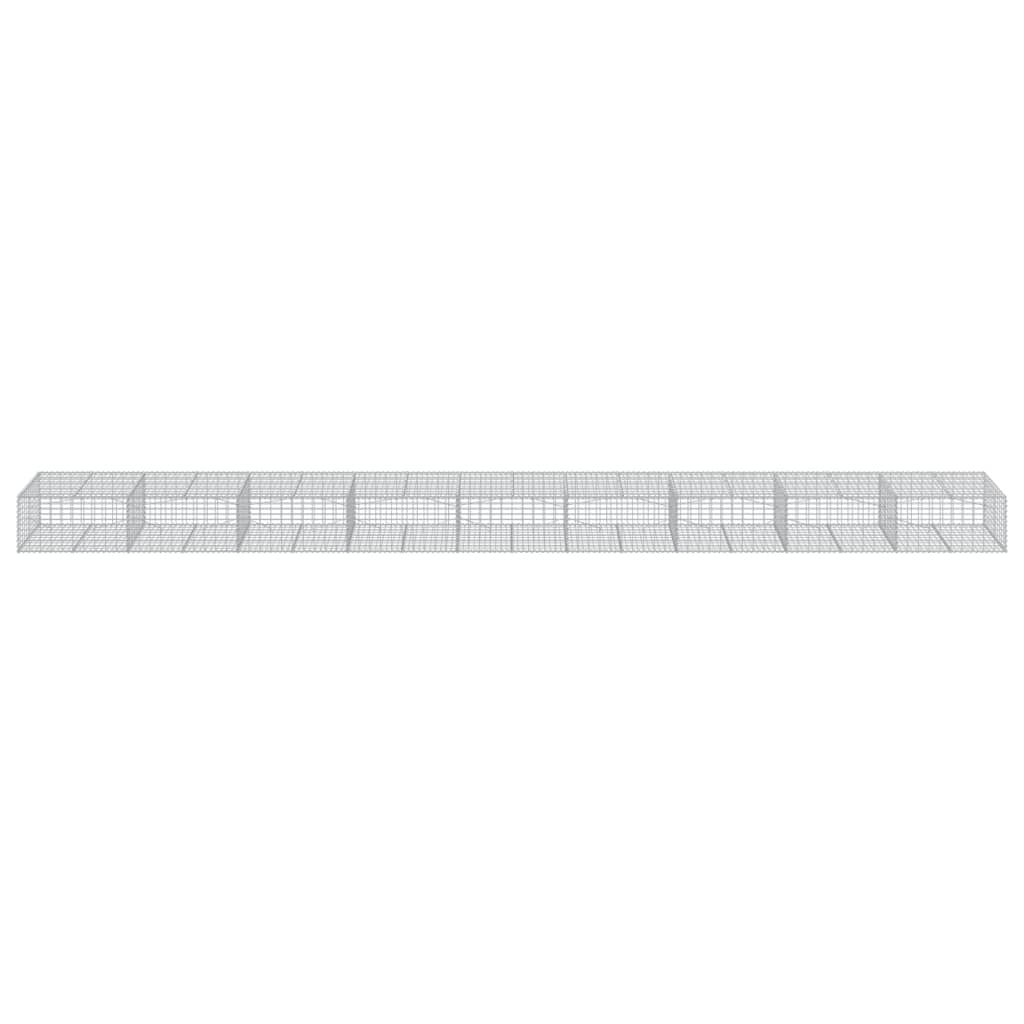 Gabion Basket with Cover 354.3"x39.4"x19.7" Galvanized Iron