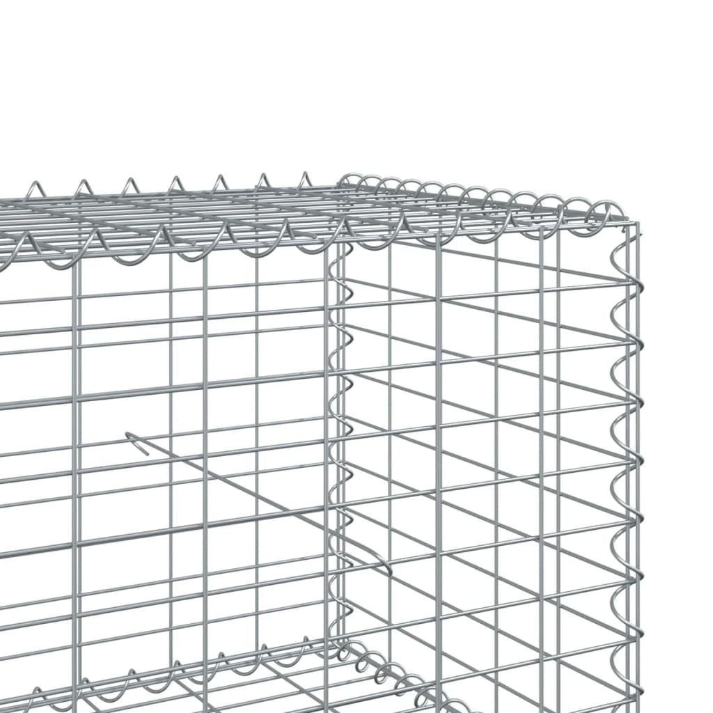 Gabion Basket with Cover 354.3"x39.4"x19.7" Galvanized Iron