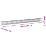 Gabion Basket with Cover 354.3"x39.4"x19.7" Galvanized Iron