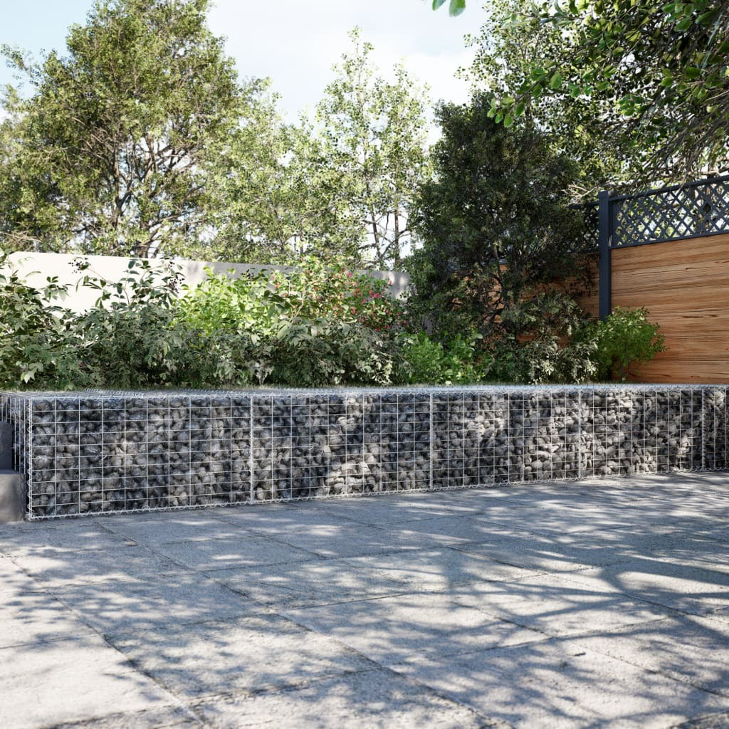 Gabion Basket with Cover 393.7"x39.4"x19.7" Galvanized Iron