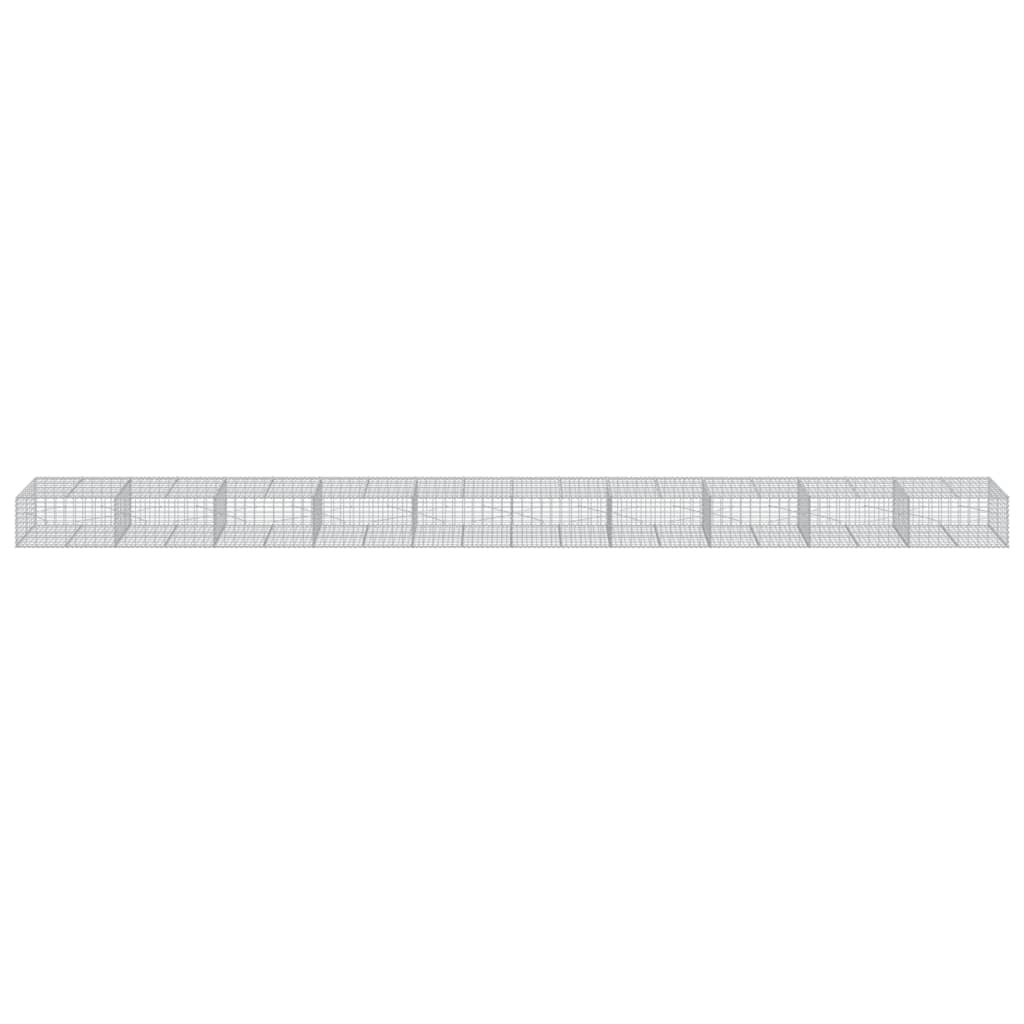Gabion Basket with Cover 393.7"x39.4"x19.7" Galvanized Iron