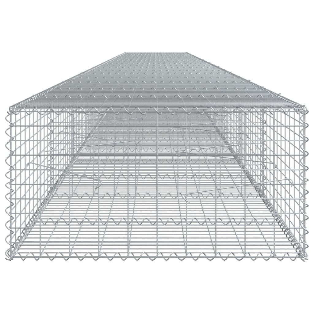 Gabion Basket with Cover 393.7"x39.4"x19.7" Galvanized Iron