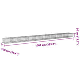 Gabion Basket with Cover 393.7"x39.4"x19.7" Galvanized Iron