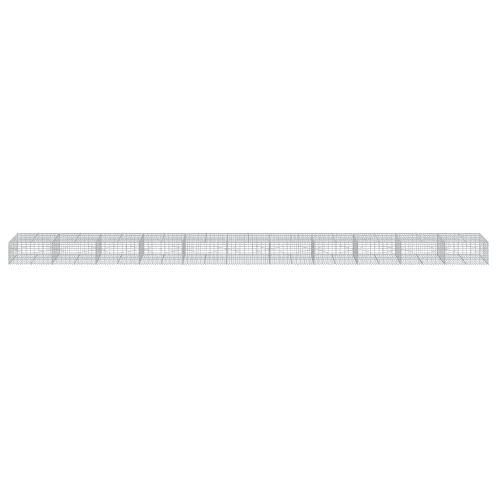 Gabion Basket with Cover 433.1"x39.4"x19.7" Galvanized Iron