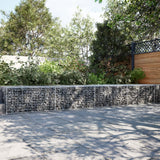 Gabion Basket with Cover 472.4"x39.4"x19.7" Galvanized Iron