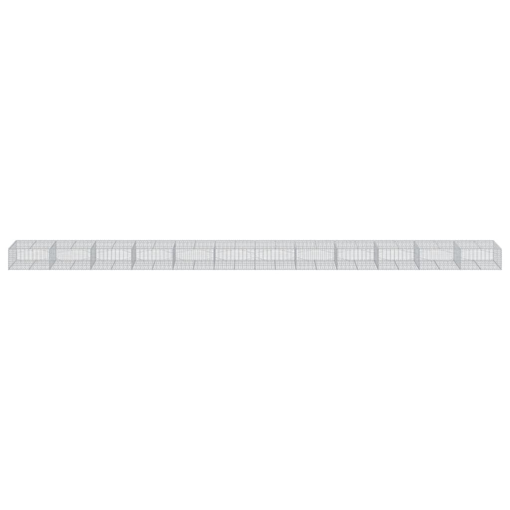 Gabion Basket with Cover 472.4"x39.4"x19.7" Galvanized Iron