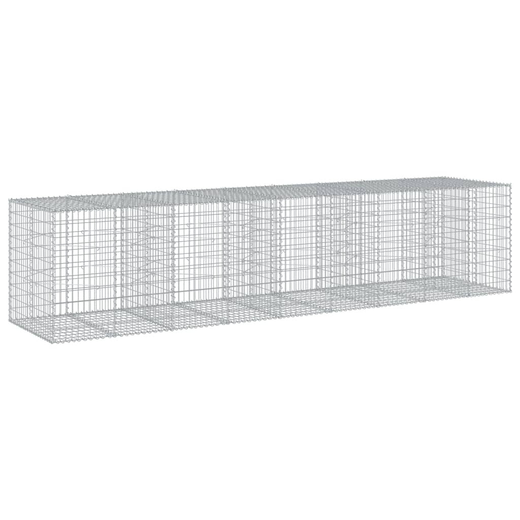 Gabion Basket with Cover 177.2"x39.4"x39.4" Galvanized Iron