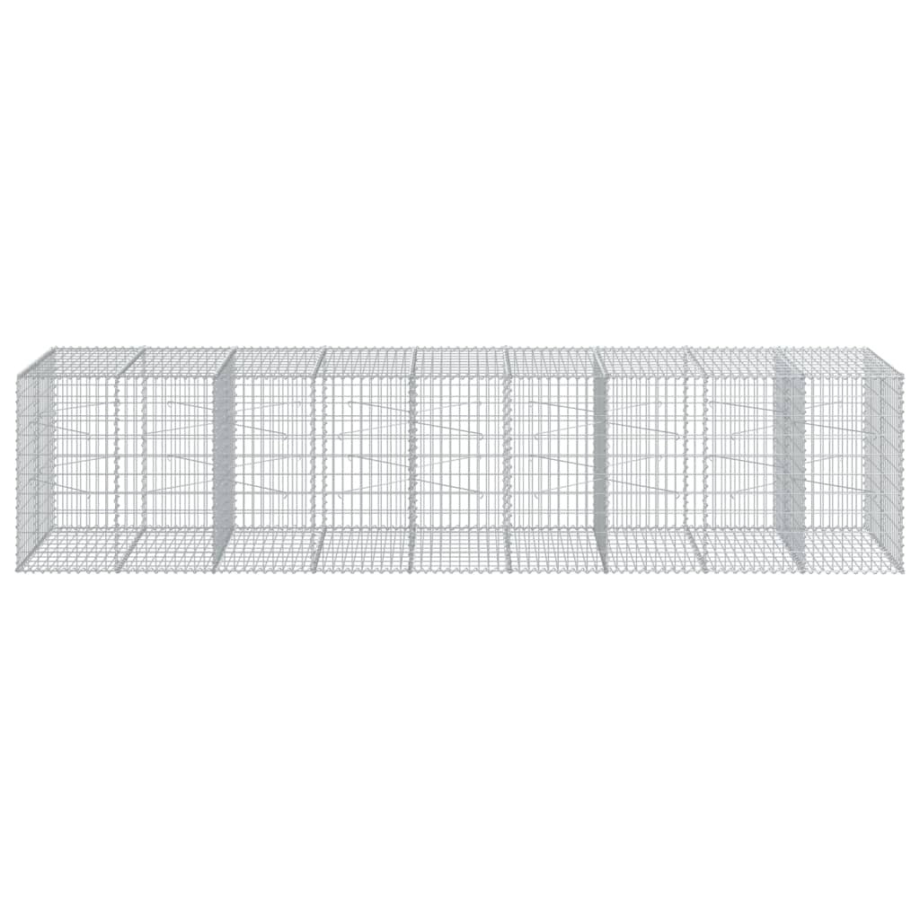 Gabion Basket with Cover 177.2"x39.4"x39.4" Galvanized Iron