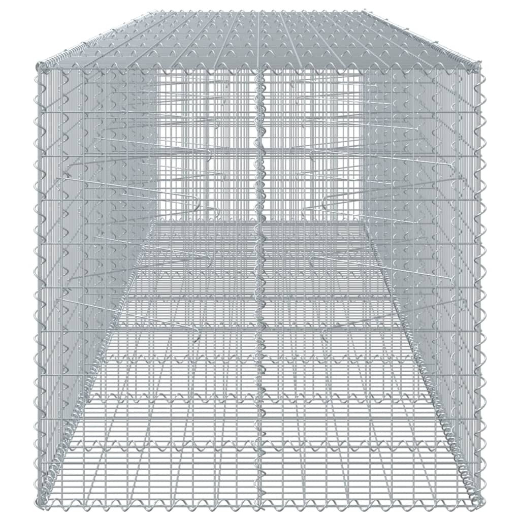 Gabion Basket with Cover 177.2"x39.4"x39.4" Galvanized Iron