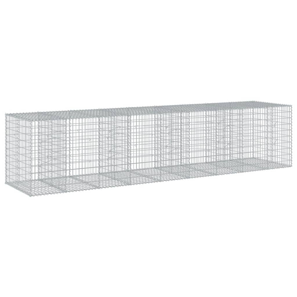 Gabion Basket with Cover 177.2"x39.4"x39.4" Galvanized Iron