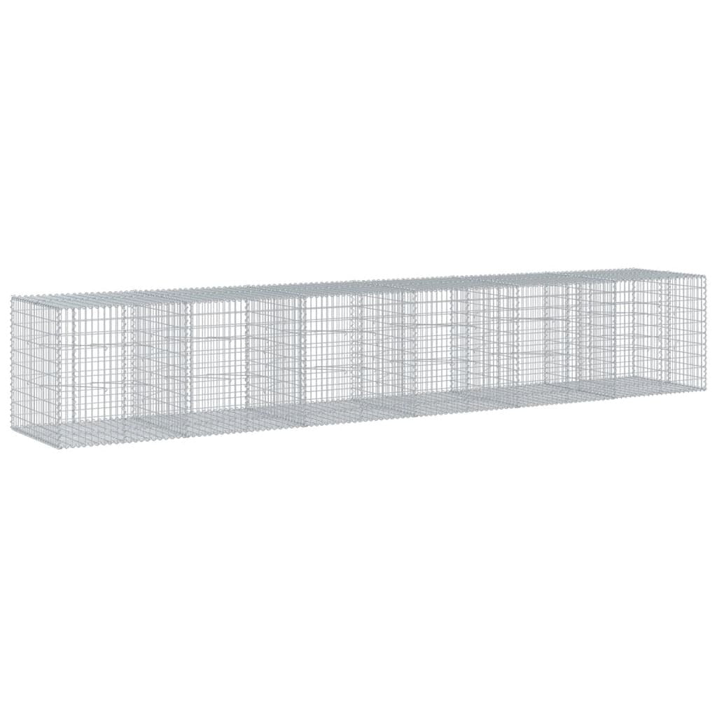 Gabion Basket with Cover 236.2"x39.4"x39.4" Galvanized Iron