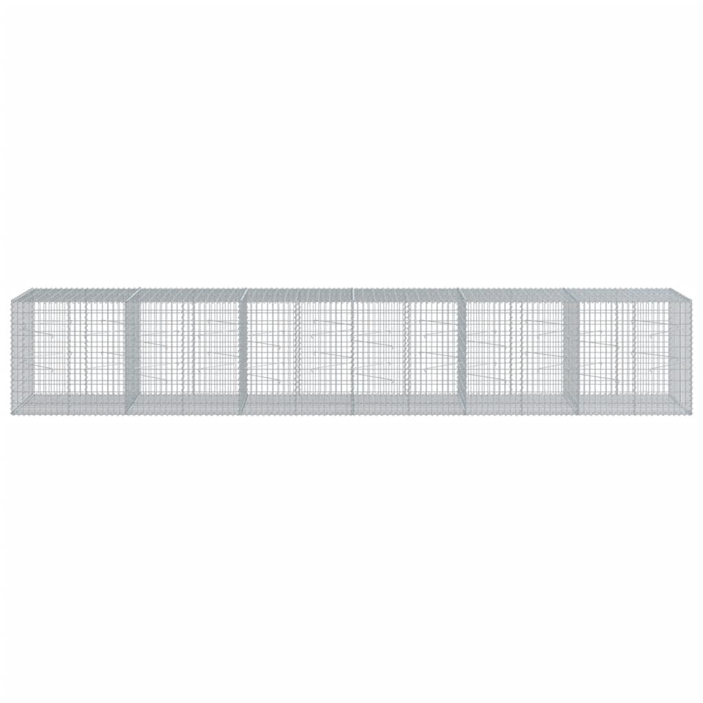 Gabion Basket with Cover 236.2"x39.4"x39.4" Galvanized Iron